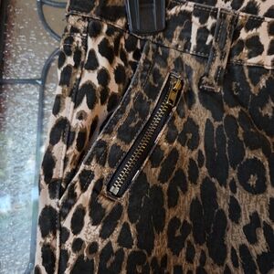 Ashley Mason Leopard Print Pants in Brown and Black